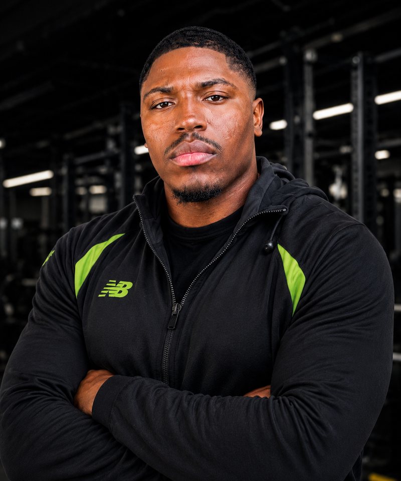 Coach Jordan Lodge in the gym